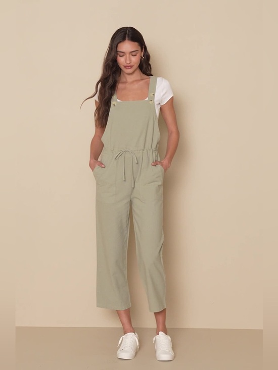 Lulus Pants - Lulu’s Rhythm Jumpsuit Womens Small Greek Cotton Linen Blend
